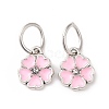 Enamel Style Flower Alloy Rhinestone Charms ENAM-S085-07-2