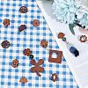 Beebeecraft 20Pcs 10 Styles Walnut Wood Stud Earring Findings FIND-BBC0001-46-4