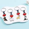 WEWAYSMILE 2 pcs Dog Keychain Car Keychain Pet Pendant Key-Ring Lovely Dog Key-ring Portable Metal Keychain Gift for Pet Lover Birthday Puppy Theme Party Supplies (Samoye) JX785A-5