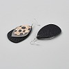 Leather Leopard Print Teardrop Dangle Earrings EJEW-WH0817-005A-2