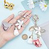 CHGCRAFT 2Pcs 2 Colors Alloy Rhinestone Keychain KEYC-CA0001-28-3