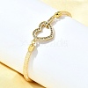 Brass Micro Pave Clear Cubic Zirconia Link Bracelets for Women BJEW-A029-01A-G-1