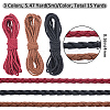 Gorgecraft 3 Bundles 3 Colors  Round Braided PU Imitation Leather Cords LC-GF0001-01-2