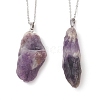 Rough Raw Amethyst Pendant Necklaces NJEW-JN04637-01-1