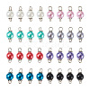 Yilisi 100Pcs 8 Colors Glass Pearl Round Bead Connector Charms FIND-YS0001-21-2