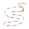 Colorful ABS Plastic Oval Link Chain Necklaces NJEW-H041-01G-1