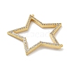 Rack Plating Brass Micro Pave Cubic Zirconia Connector Charms KK-G515-42G-01-2