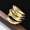 Brass Multi-layer Cuff Finger Rings RJEW-C120-03G-3