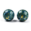 Spray Painted Resin Beads RESI-N034-19-V-M-2