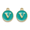 Golden Plated Alloy Enamel Charms X-ENAM-Q437-15V-1