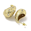 Teardrop Texture Brass Micro Pave Cubic Zirconia Stud Earrings for Women EJEW-E312-08G-2