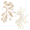 ANATTASOUL 2Pcs 2 Style PVC/Plastic Pearl Beaded Flower of Life Cuff Earrings EJEW-AN0001-60-1