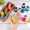 Rainbow Wooden Peg Dolls WOOD-WH0098-53-4