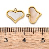 Ion Plating(IP) 304 Stainless Steel Pave Natural Shell Charms STAS-Z100-01G-04-3