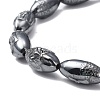 Synthetic Non-magnetic Hematite Rice Beaded Stretch Bracelet for Women BJEW-F448-01-2