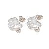 Brass Enamel Stud Earring Findings KK-CBA58F9-01P-03-1