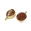 Synthetic Goldstone Oval Pendants G-K371-01G-06-2