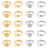 Unicraftale 20Pcs 2 Styles Adjustable 304 Stainless Steel Finger Rings Components STAS-UN0057-19A-1