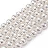 Baking Painted Pearlized Glass Pearl Round Bead Strands PEAR-H019-02C-04-1