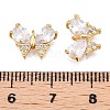 Brass Micro Pave Clear Cubic Zirconia Charms KK-T073-23G-3