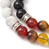 2Pcs 2 Style Natural & Synthetic Mixed Gemstone Braided Bead Bracelets Set BJEW-TA00306-3