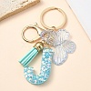 Resin & Acrylic & Faux Suede Tassel Keychain X1-KEYC-YW00117-10-1