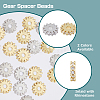 DICOSMETIC 20Pcs 2 Colors Brass Micro Pave Cubic Zirconia Bead Spacers ZIRC-DC0001-17-4