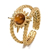 Natural Tiger Eye Finger Rings RJEW-Q822-26G-01-1