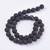 Natural Lava Rock Stone Bead Strands X-G-R193-18-10mm-2