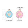 50Pcs 5 Colors Alloy Enamel Charms ENAM-CJ0001-86-2