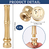 1Pc Golden Tone Brass Wax Seal Stamp Heads with Bamboo Stick Shaped Handles STAM-CP0001-05F-2