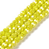 Faceted Round Full Rainbow Plated Electroplate Glass Beads Strands EGLA-J130-FR05-2