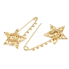 Textured Starfish 304 Stainless Steel Safety Pins Brooch Findings SA-CBA098D-16G-G05-2