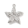 Brass Pave Clear Cubic Zirconia Pendants KK-Z061-09P-01-1