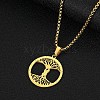 Stainless Steel Couple Tree of Life Pendant Box Chain Necklaces PW-WG08693-01-3