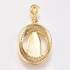 Brass Micro Pave Cubic Zirconia Pendants ZIRC-A009-39G-2