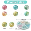 60Pcs 6 Colors Opaque Crackle Glass Round Beads Strands GLAA-YW0003-60-2