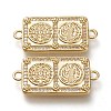 Brass Micro Pave Cubic Zirconia Links Connectors ZIRC-F116-20-2