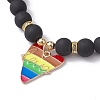 2Pcs 2 Style Synthetic Hematite & Glass Round Beaded Stretch Bracelets Set BJEW-JB10050-03-4