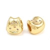 Brass Micro Pave Cubic Zirconia European Beads RB-CBAB488-03G-1