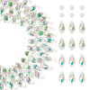  2 Strands Electroplate Transparent Glass Faceted Teardrop Beads Strand EGLA-TA0001-36B-10