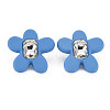 Crystal Rhinestone Flower Stud Earrings with 925 Sterling Silver Pins for Women MACR-275-035A-2