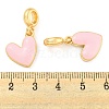 Rack Plating Alloy Enamel Heart European Dangle Charms FIND-B034-20G-01-3