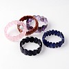 Oval Natural & Synthetic Mixed Stone Bead Stretch Bracelets BJEW-M168-07-1