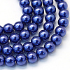 Baking Painted Pearlized Glass Pearl Round Bead Strands X-HY-Q003-10mm-19-1