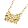 Brass Micro Pave Clear Cubic Zirconia Pendant Necklaces NJEW-A127-01G-3
