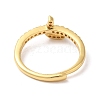 Rack Plating Brass Cubic Zirconia Arabic Letters Adjustable Rings for Women RJEW-S407-10G-10-3