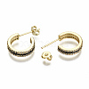 Semicircular Brass Micro Pave Clear Cubic Zirconia Half Hoop Earrings EJEW-T046-21A-NF-3