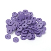 Flat Round Eco-Friendly Handmade Polymer Clay Beads CLAY-R067-8.0mm-03-4