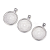 Flat Round Alloy Pendant Cabochon Settings LS-PALLOY-A15654-N-4